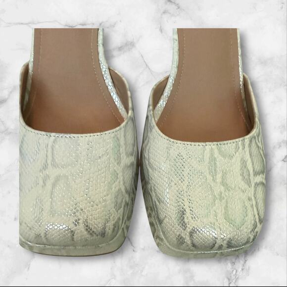 •	XIEDA Beige Snake Embossed Chunky Heel Platform Sandals 7.5 - Picture 6 of 6